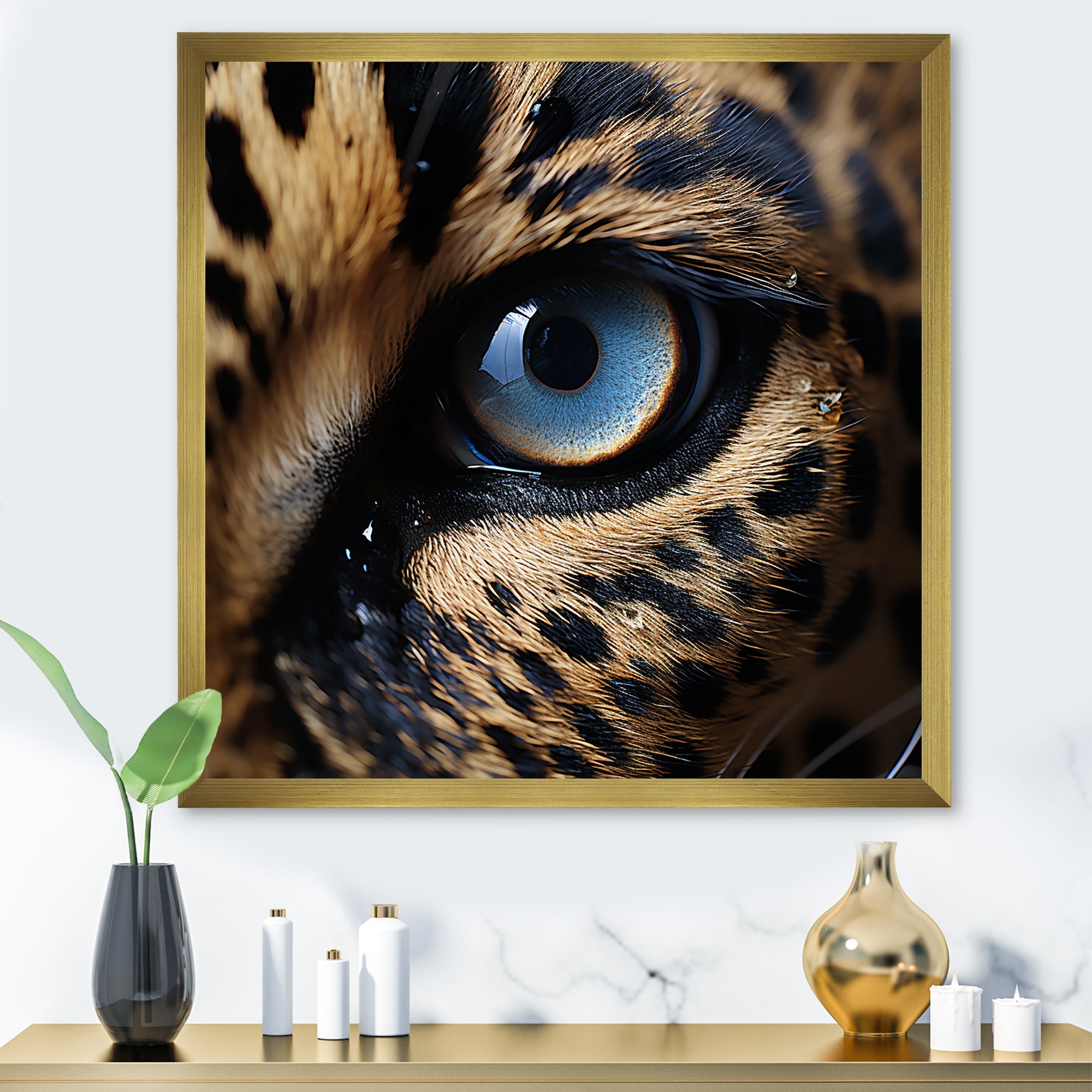 Blue Eyes Of The Jungle - Leopard Canvas Wall Art