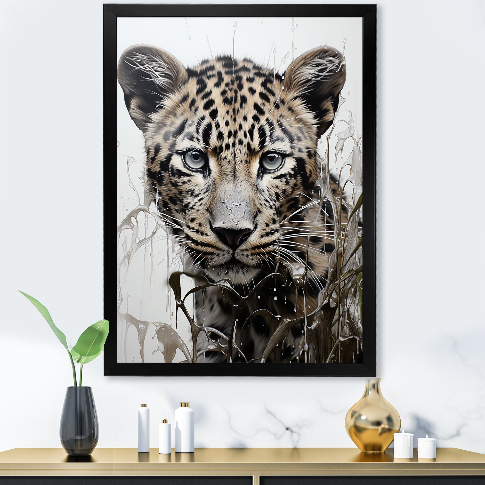 Monochrome Intrigue Leopard Royalty - Leopard Wall Art Prints