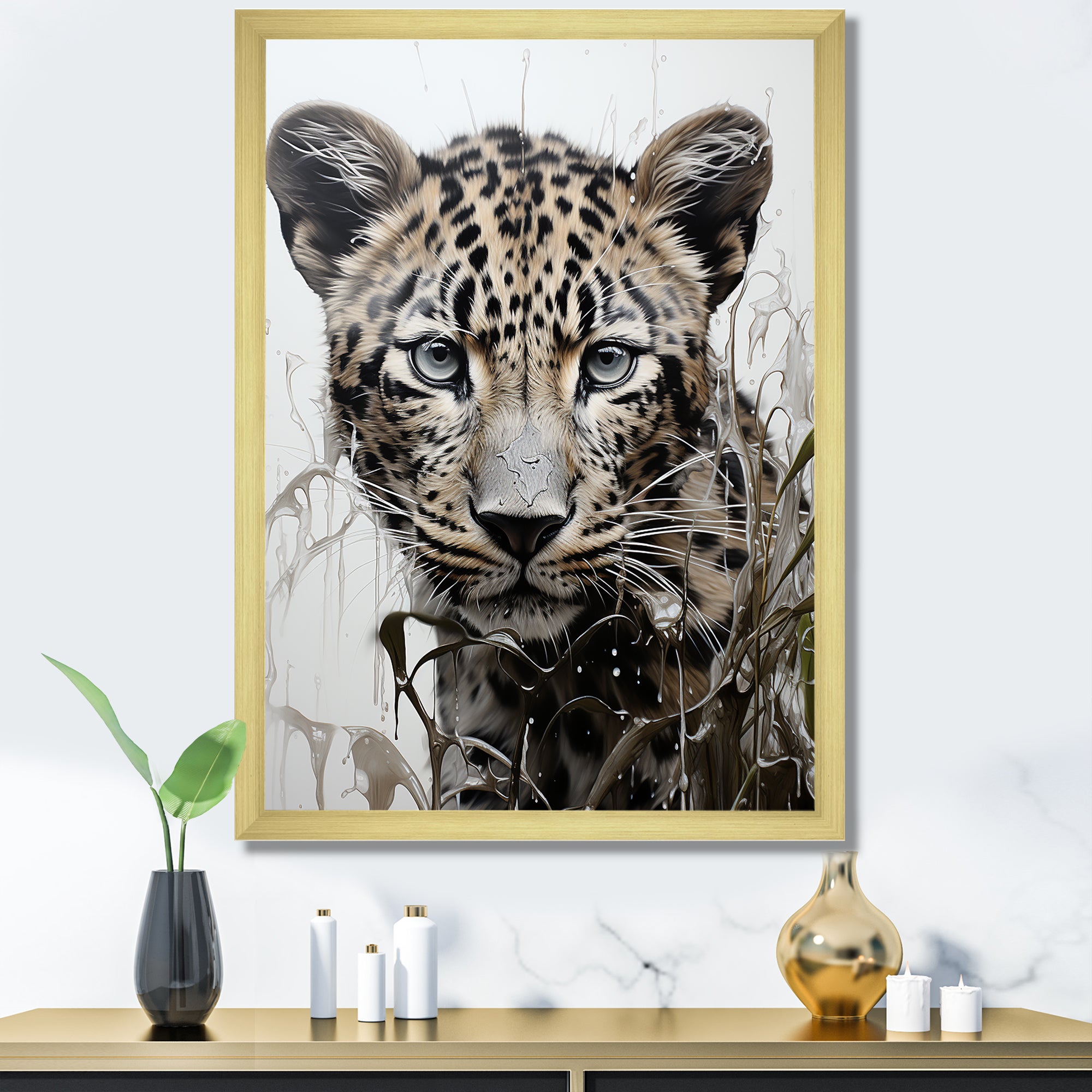 Monochrome Intrigue Leopard Royalty - Leopard Wall Art Prints