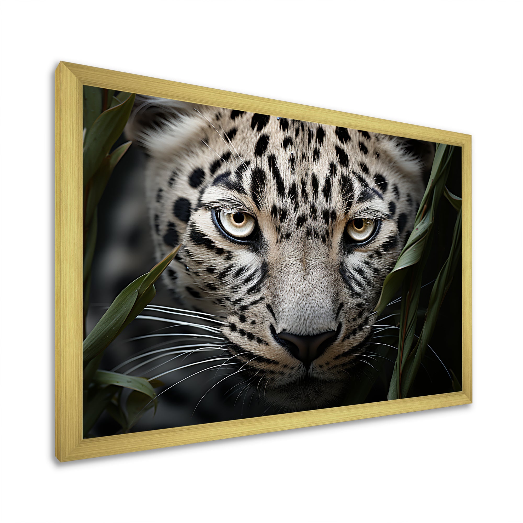 Jungle Leopard Stalk - Leopard Framed Canvas Art