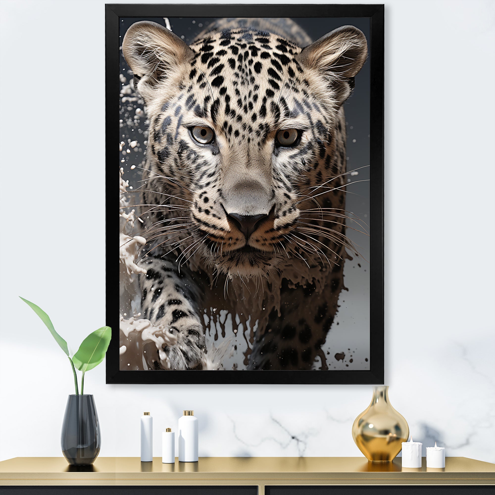Leopard Mysterious Hunter - Leopard Living Room Wall Art
