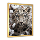 Subdued Majesty Leopard Snow Charm - Leopard Living Room Wall Art