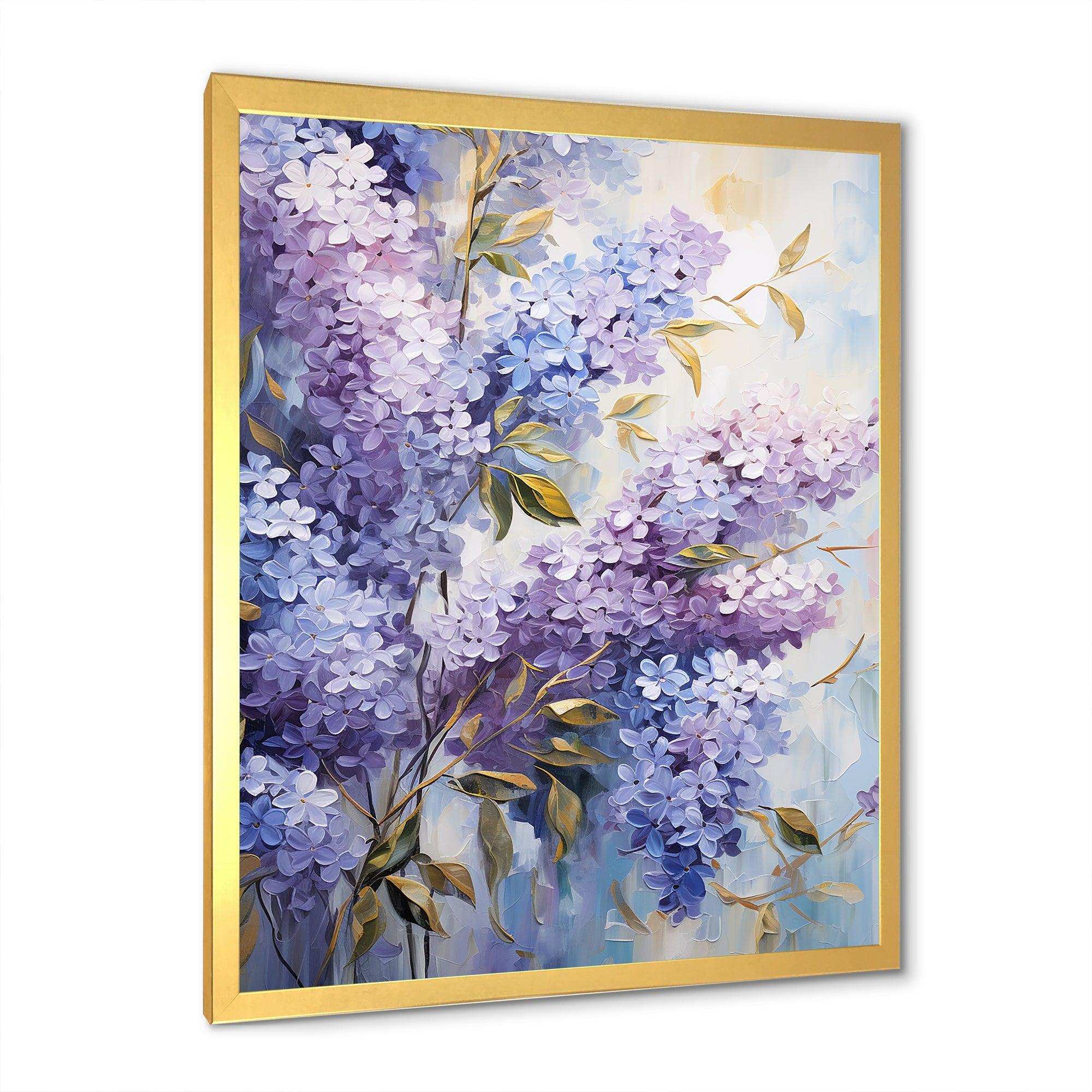 Purple And Blue Lilac Bush In Bloom - Floral Canvas Wall Art