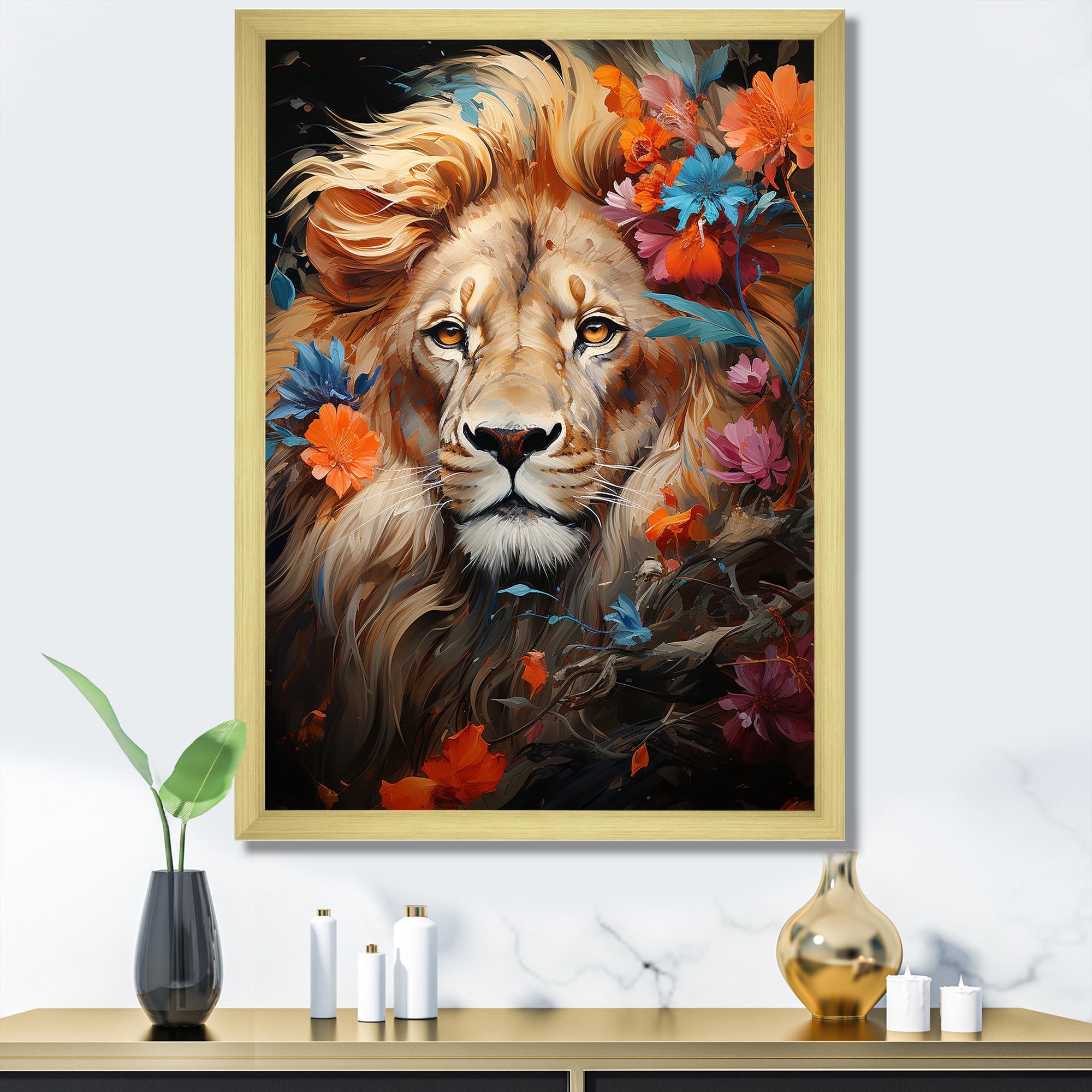 Eternal Majesty Lion Timeless Gaze - Lion Wall Decor