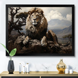 Golden Lions Vigilance Grace - Lion Canvas Wall Art