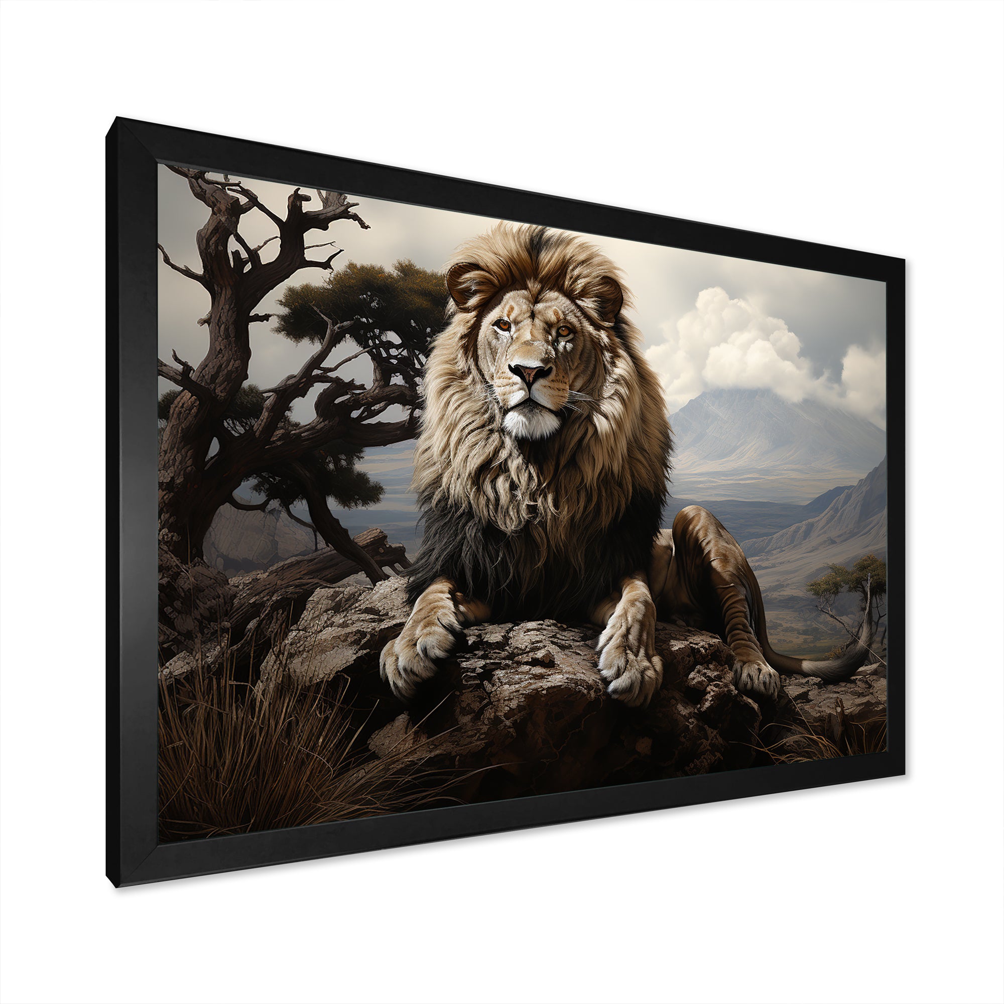 Golden Lions Vigilance Grace - Lion Canvas Wall Art