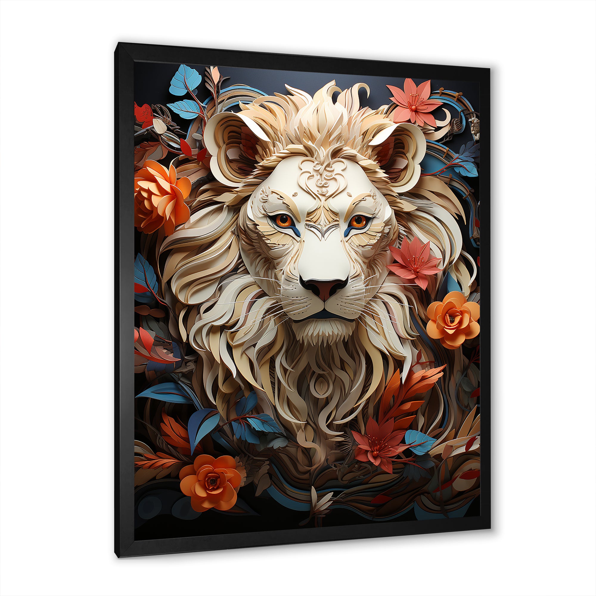 Lions Realm Dominant Blooming Presence - Lion Wall Art Prints