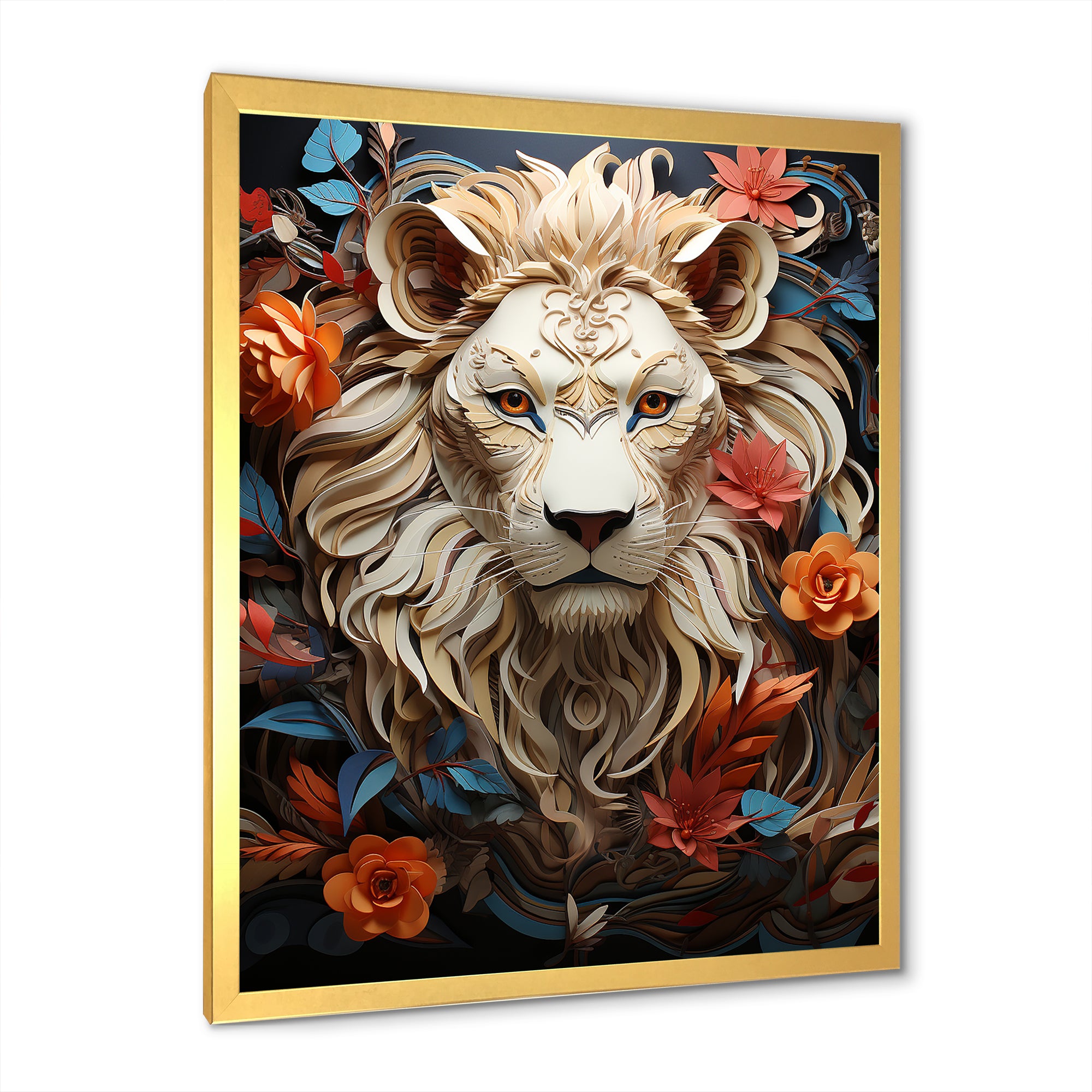 Lions Realm Dominant Blooming Presence - Lion Wall Art Prints