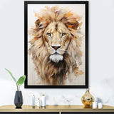 Powerful Lion S Stare Portrait - Beige Lion Wall Art