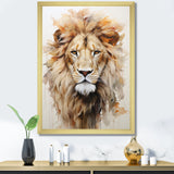 Powerful Lion S Stare Portrait - Beige Lion Wall Art
