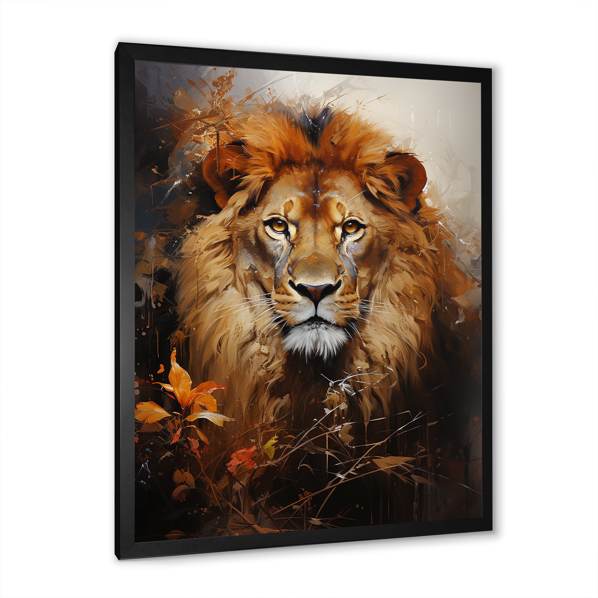 Mighty Monarchs Lion Portrait - Lion Living Room Wall Art