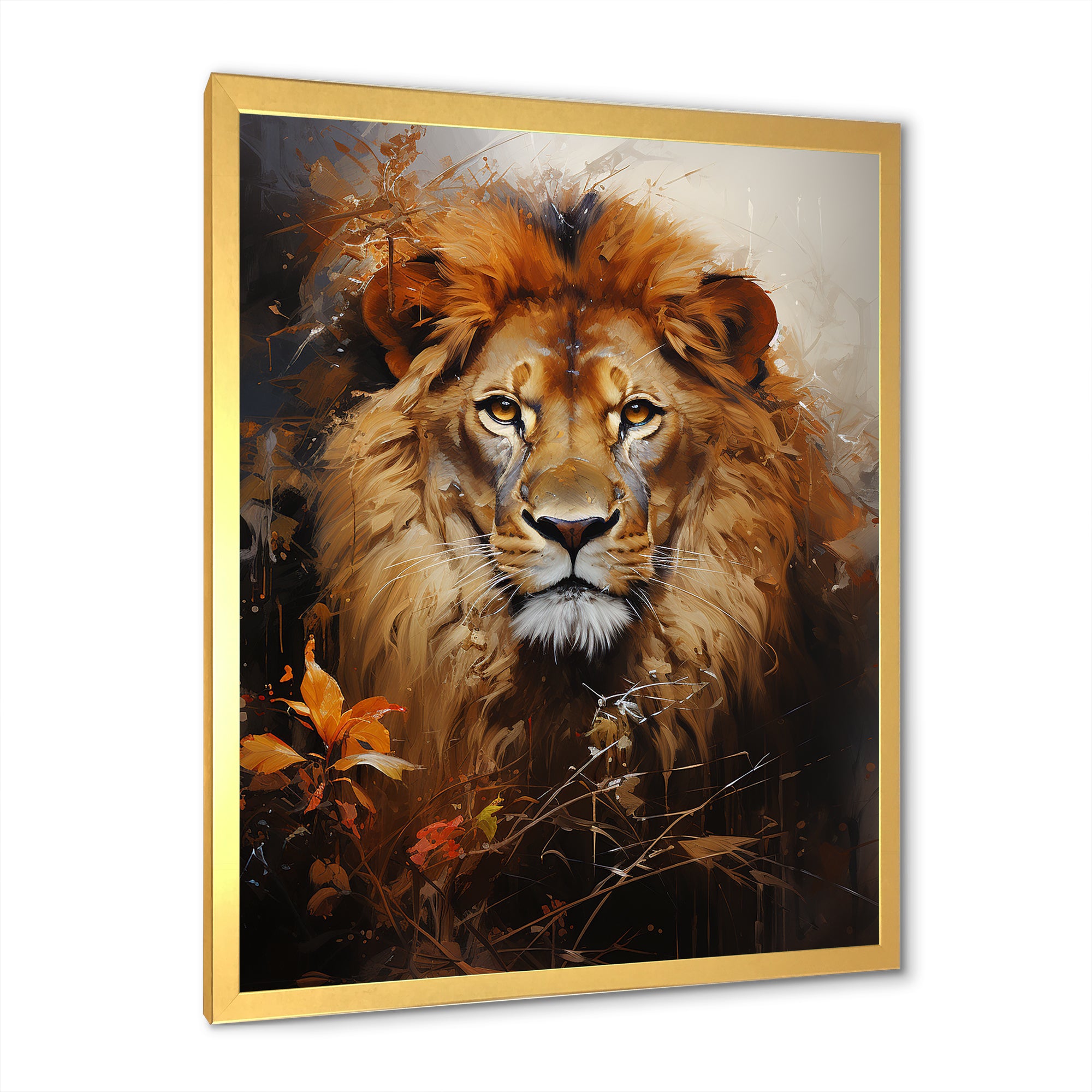 Mighty Monarchs Lion Portrait - Lion Living Room Wall Art