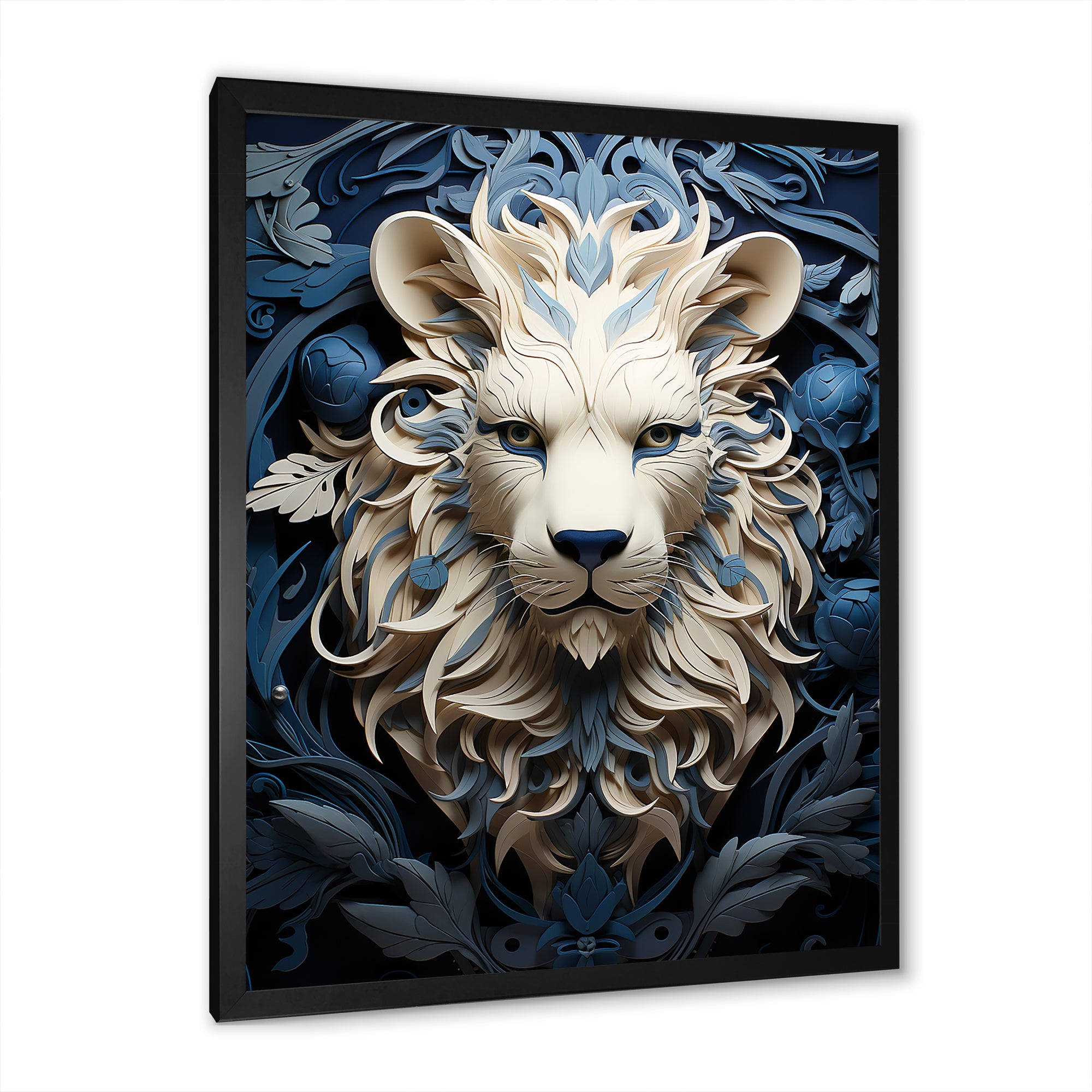 Lions Monochrome Guardian - Lion Canvas Wall Art