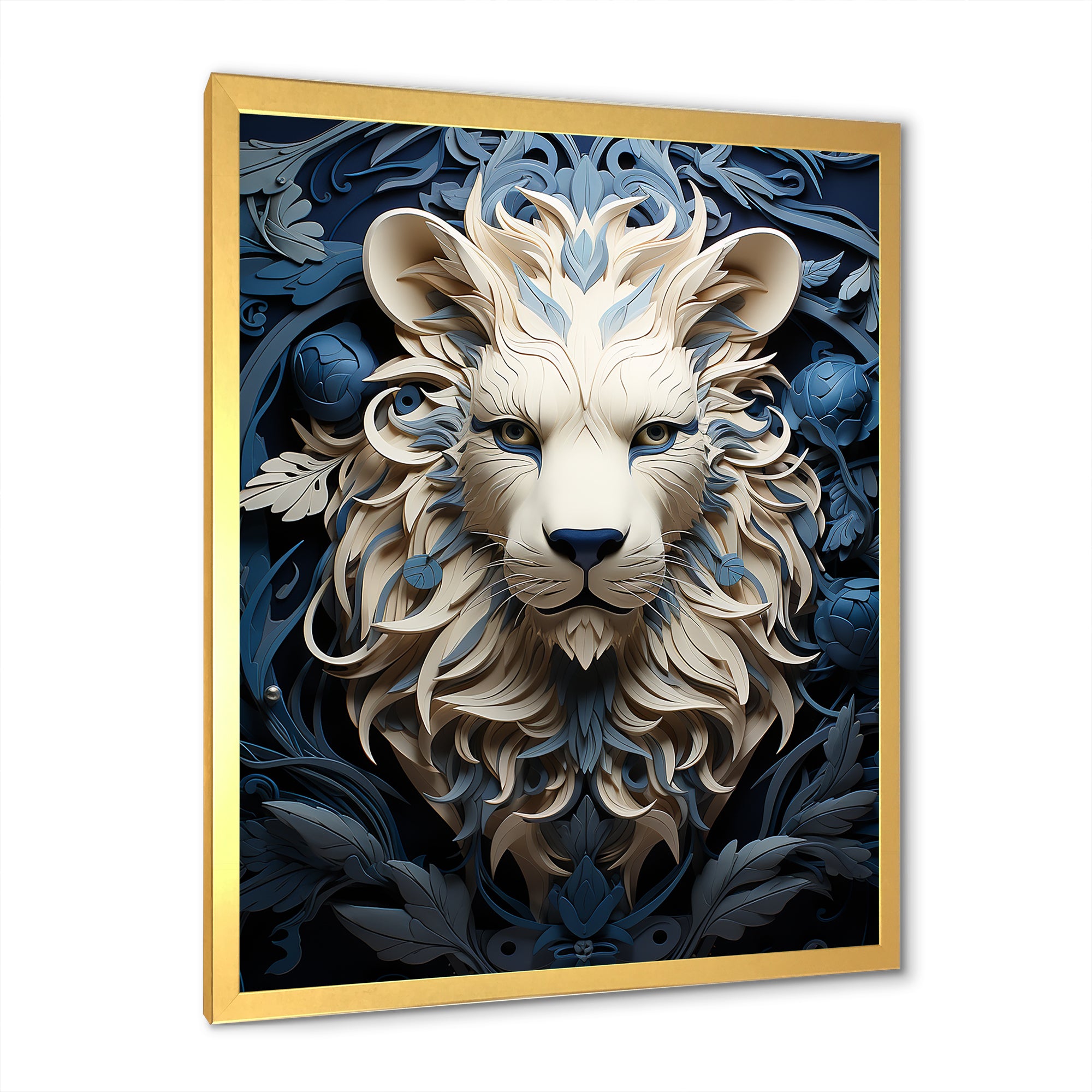 Lions Monochrome Guardian - Lion Canvas Wall Art