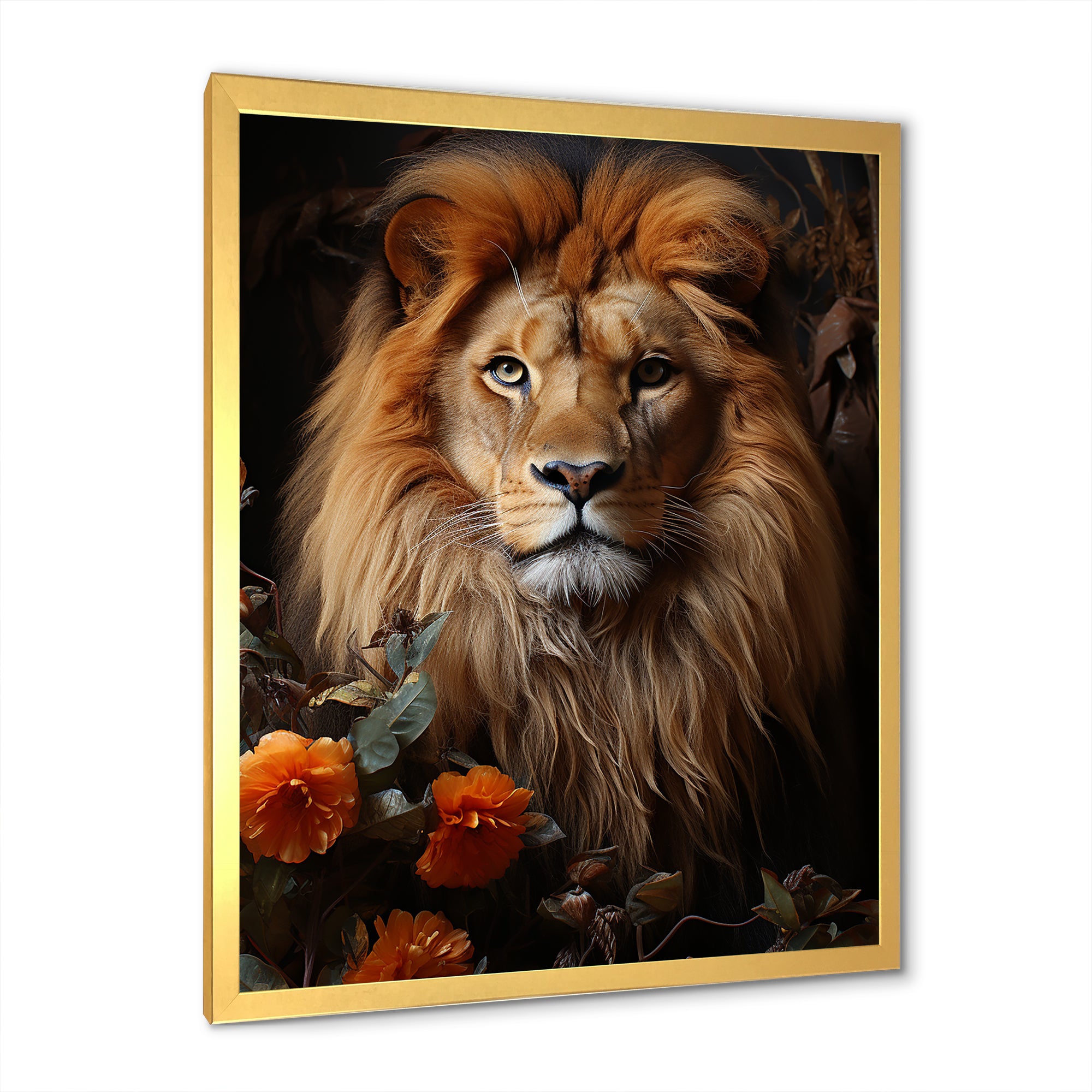 Lions Regal Portraiture - Brown Lion Wall Art