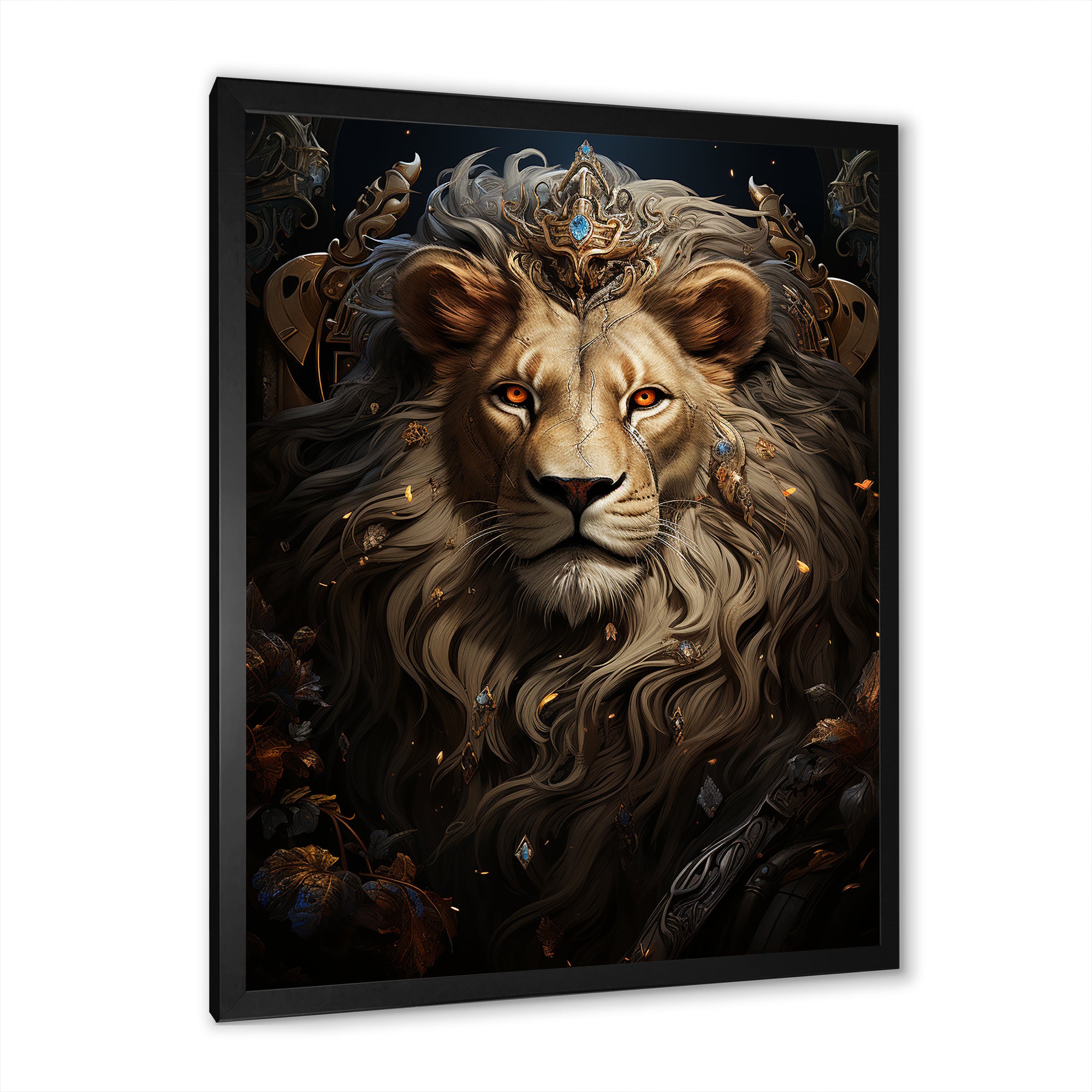 Regal Elegant Ruler Lion - Lion Large Canvas Wall Art