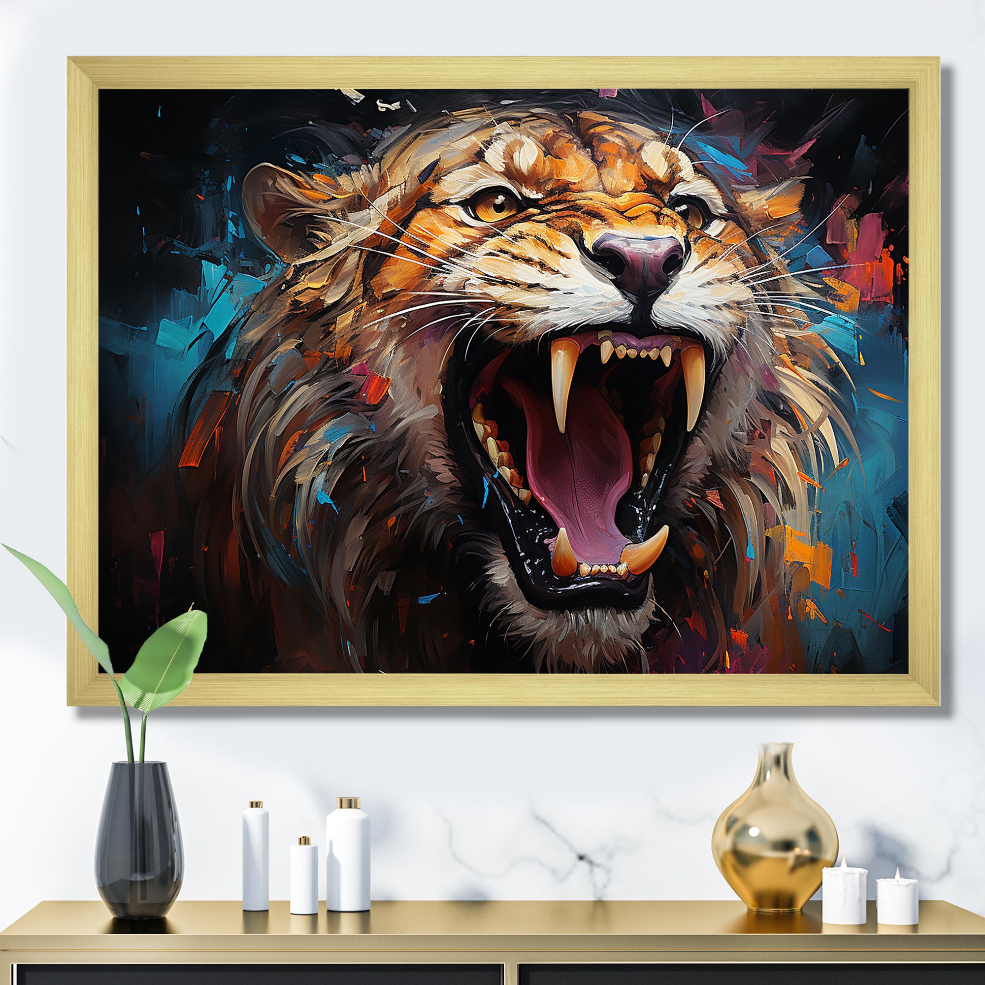 Lions Roaring Emotions - Lion Bedroom Wall Art