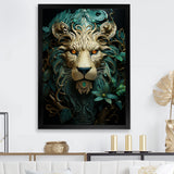 Lion Verdant Guardian - Lion Large Canvas Wall Art