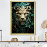 Lion Verdant Guardian - Lion Large Canvas Wall Art
