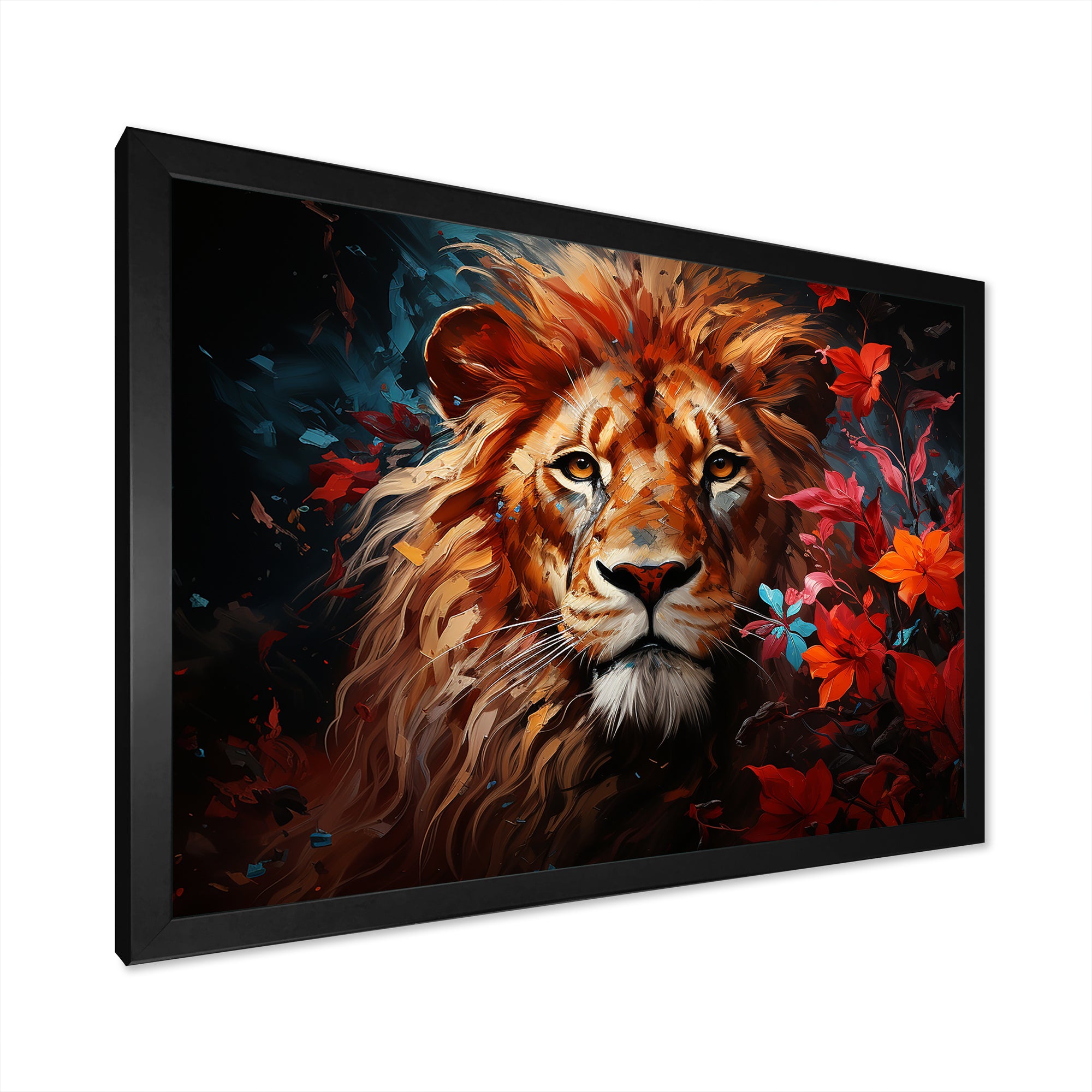 Lion Vivid Majesty - Lion Living Room Wall Art