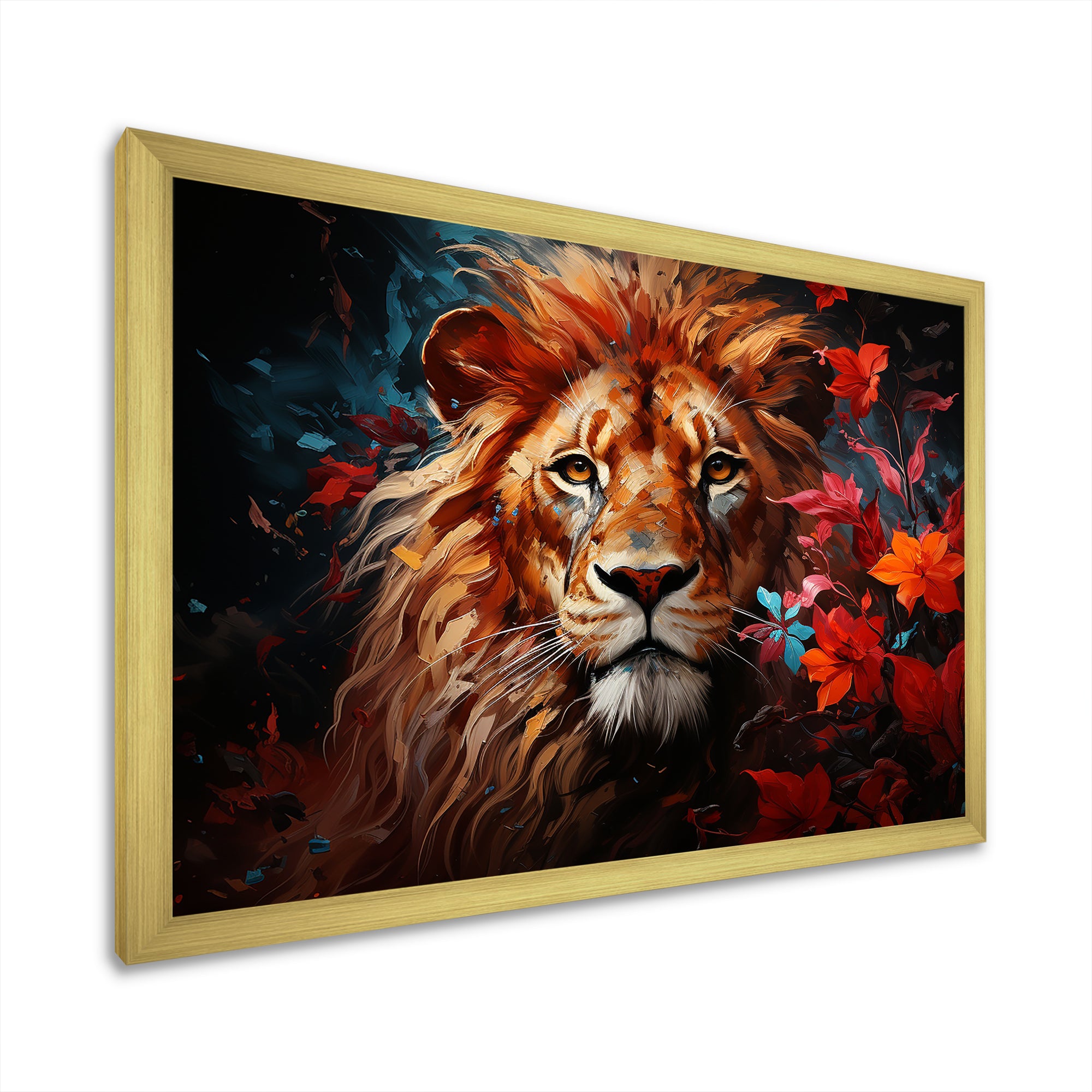 Lion Vivid Majesty - Lion Living Room Wall Art