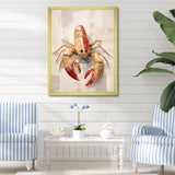 Grazing Lobster - Lobster Framed Canvas Art