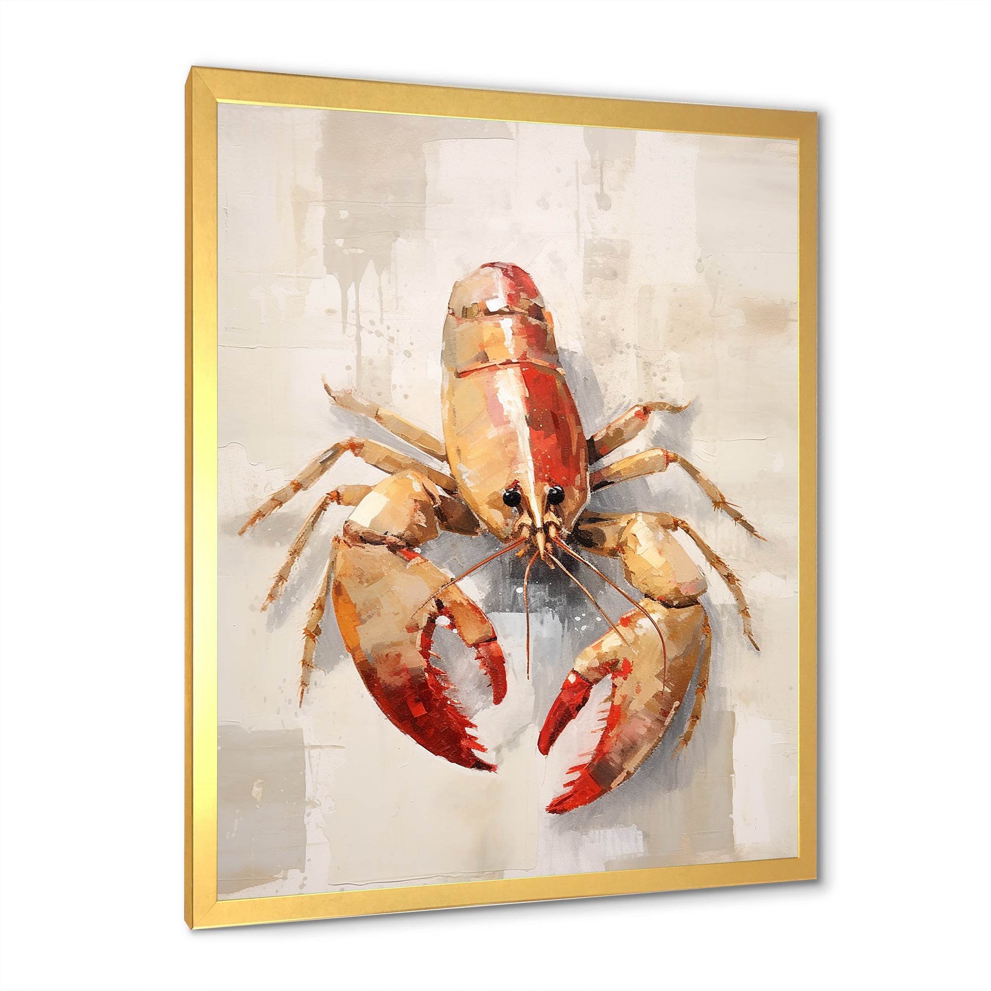 Grazing Lobster - Lobster Framed Canvas Art