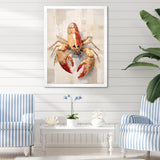 Grazing Lobster - Lobster Framed Canvas Art