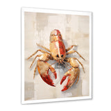 Grazing Lobster - Lobster Framed Canvas Art