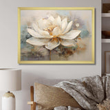 Antique Lotus Connection I - Floral Canvas Wall Art