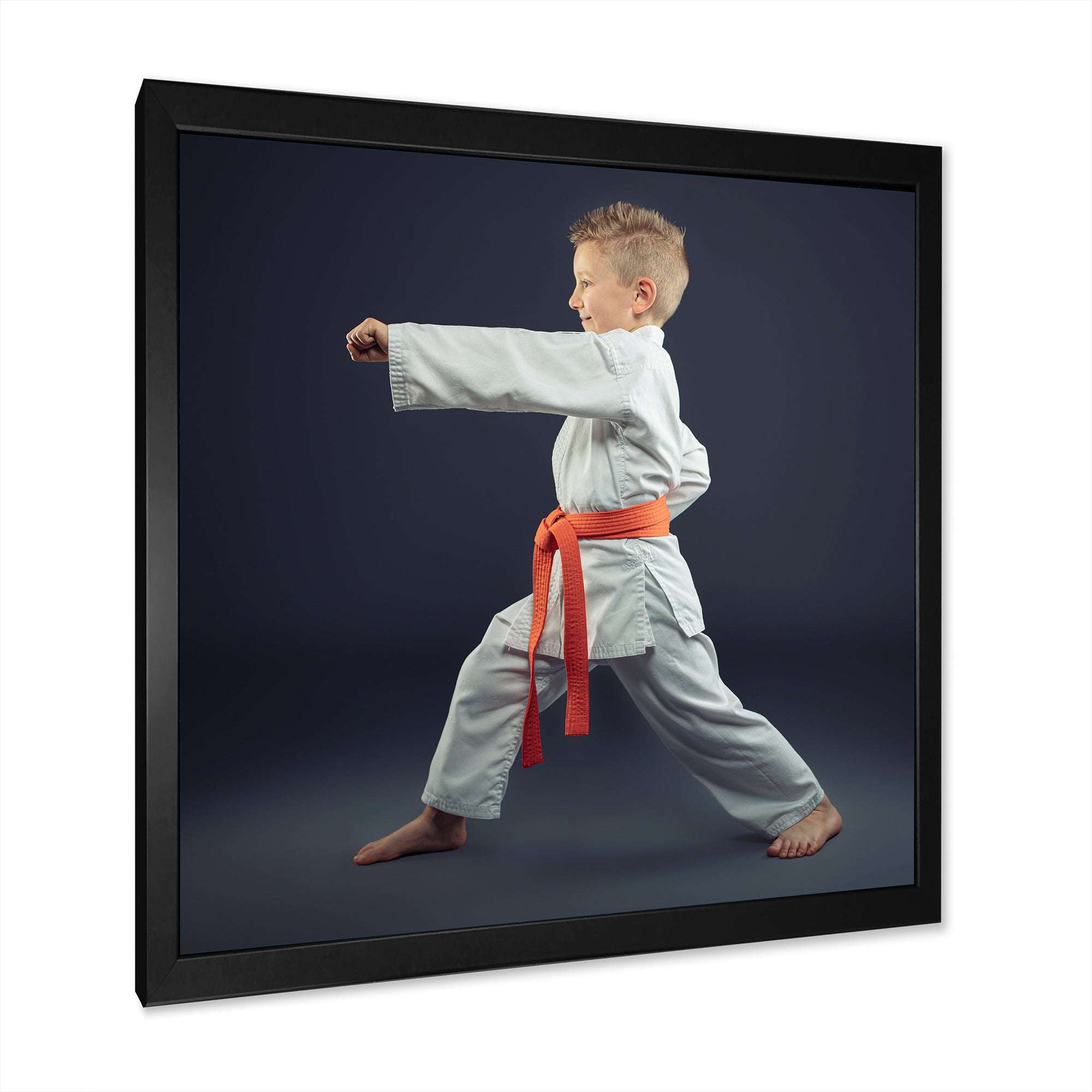 Martial Arts Karate Child Orange Belt Training Studio - Martial Arts Canvas Wall Art