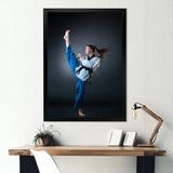Karate Kick Black Belt - Martial Arts Canvas Wall Art
