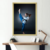Karate Kick Black Belt - Martial Arts Canvas Wall Art