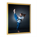 Karate Kick Black Belt - Martial Arts Canvas Wall Art