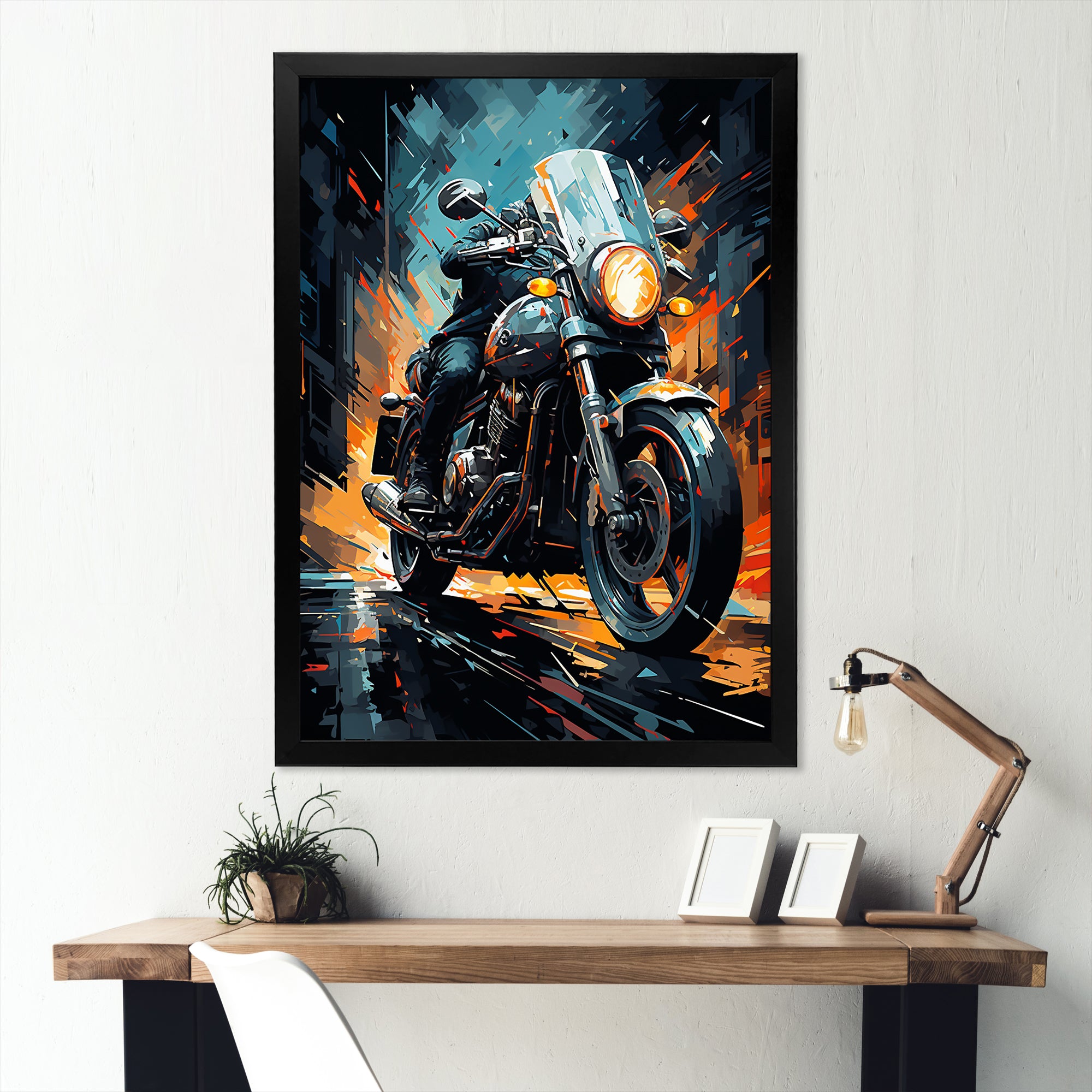 Classic Lavish Motor Bike - Motorcycle Canvas Wall Art