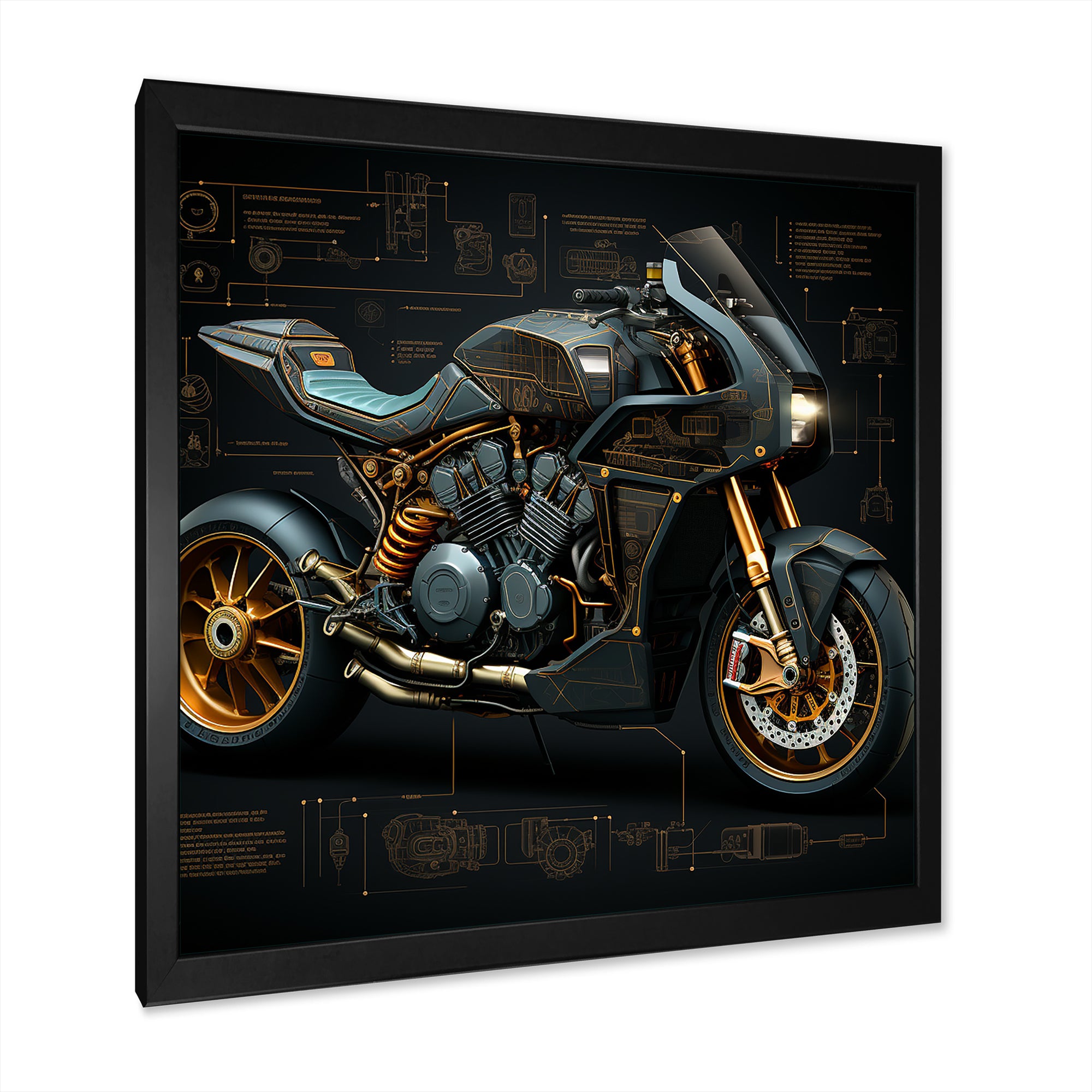Classic Lavish Motorcycle - Motorcycle Canvas Wall Art
