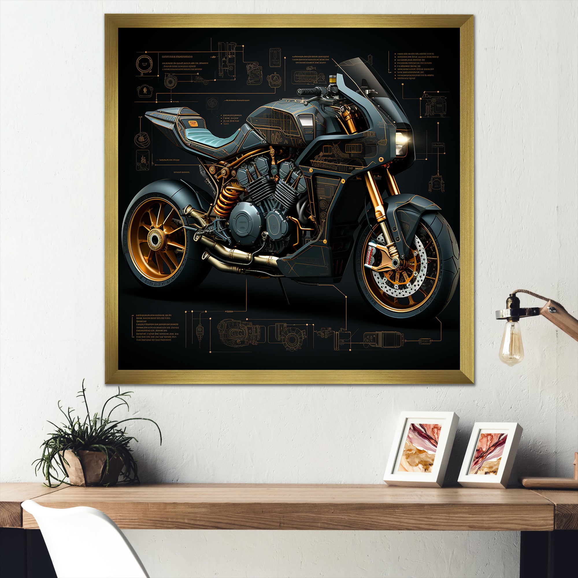 Classic Lavish Motorcycle - Motorcycle Canvas Wall Art