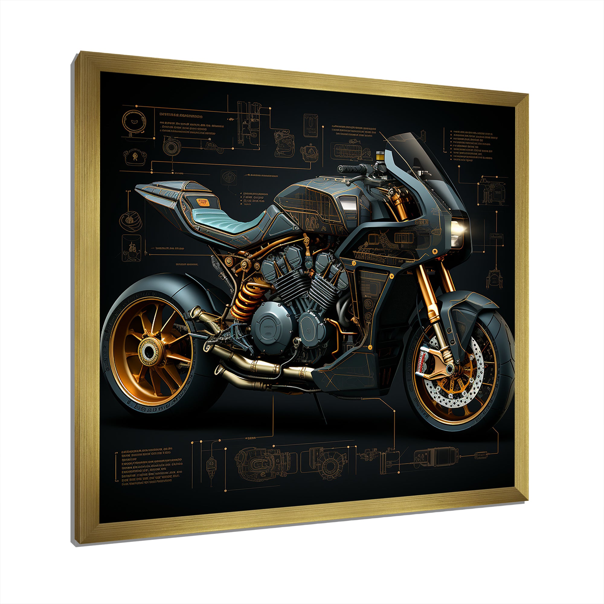 Classic Lavish Motorcycle - Motorcycle Canvas Wall Art