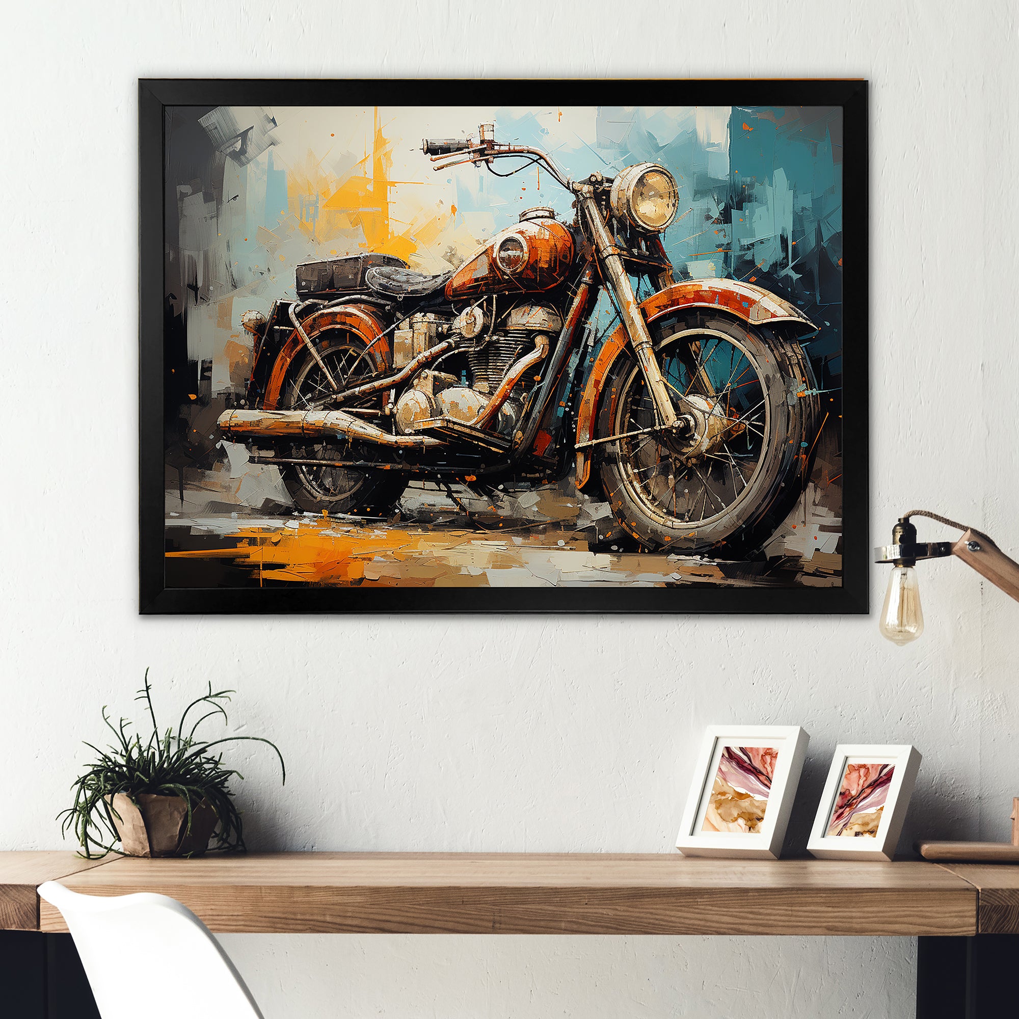 Rustic Motorcycle Odyssey - Motorcycle Canvas Wall Art