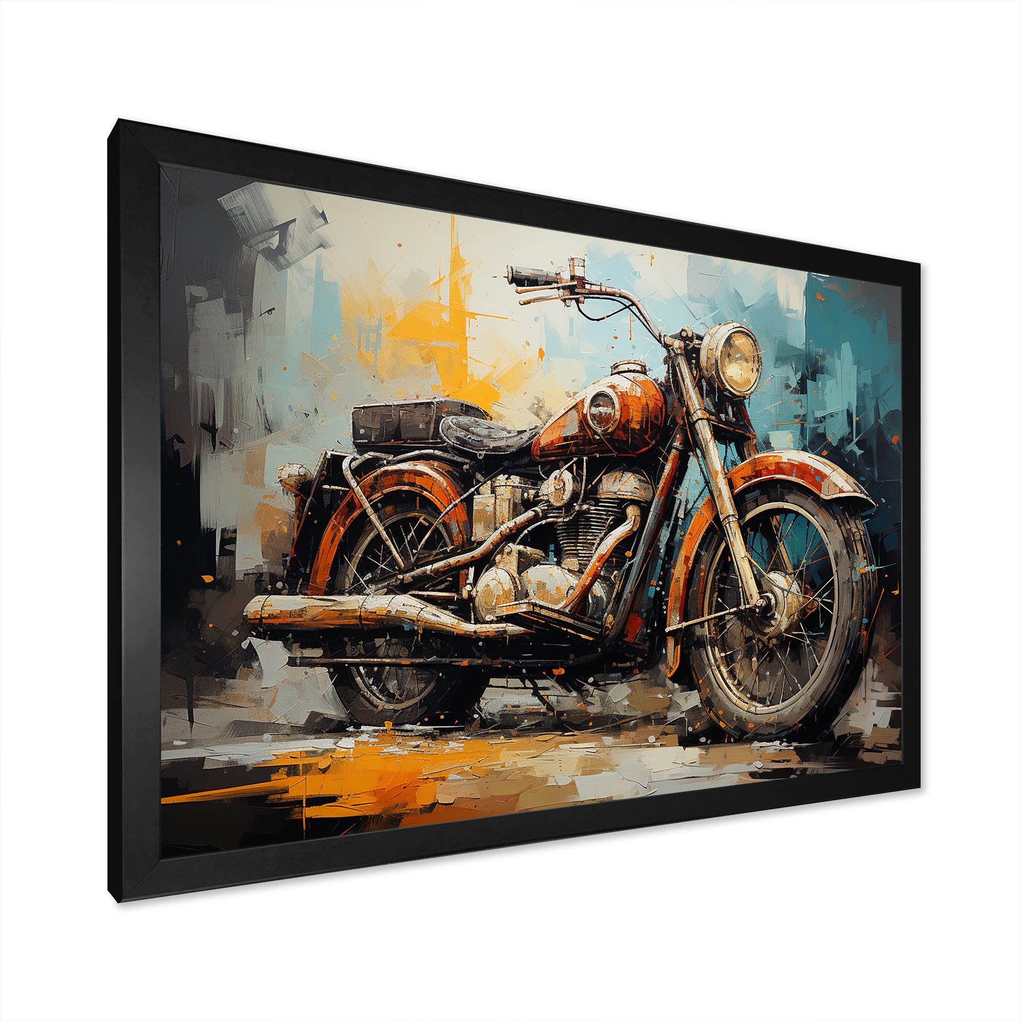 Rustic Motorcycle Odyssey - Motorcycle Canvas Wall Art