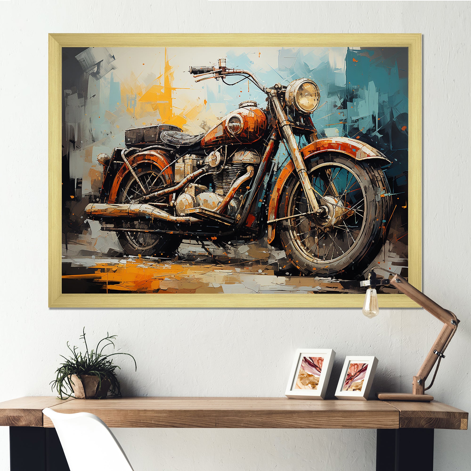 Rustic Motorcycle Odyssey - Motorcycle Canvas Wall Art