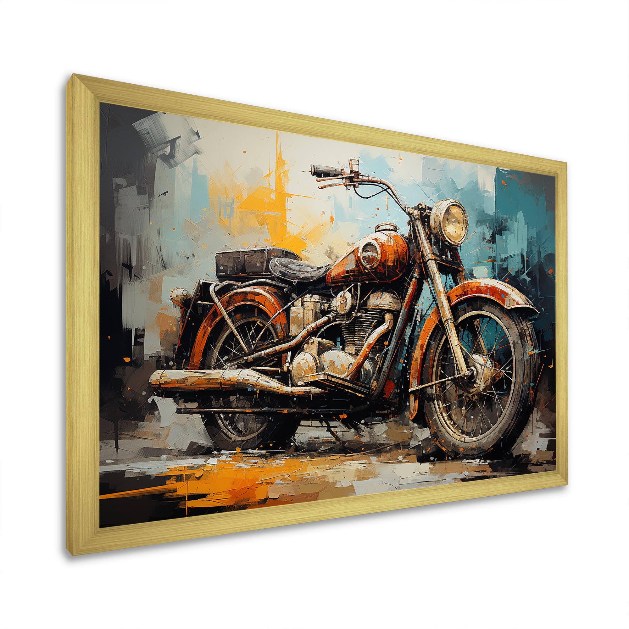 Rustic Motorcycle Odyssey - Motorcycle Canvas Wall Art