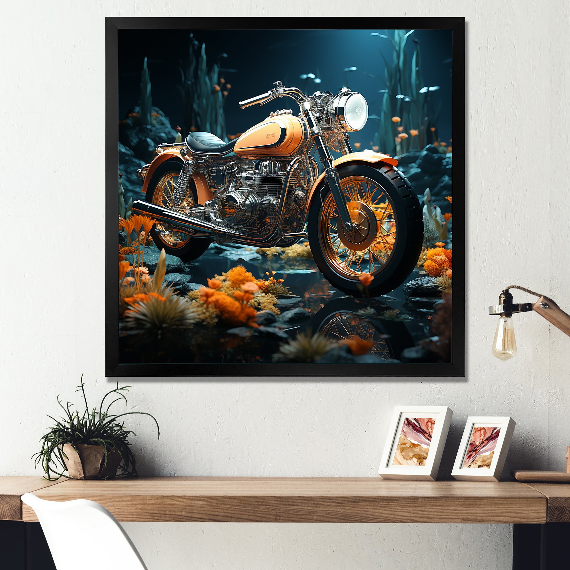 Rustic Motorcycle Bike Memory - Motorcycle Canvas Wall Art