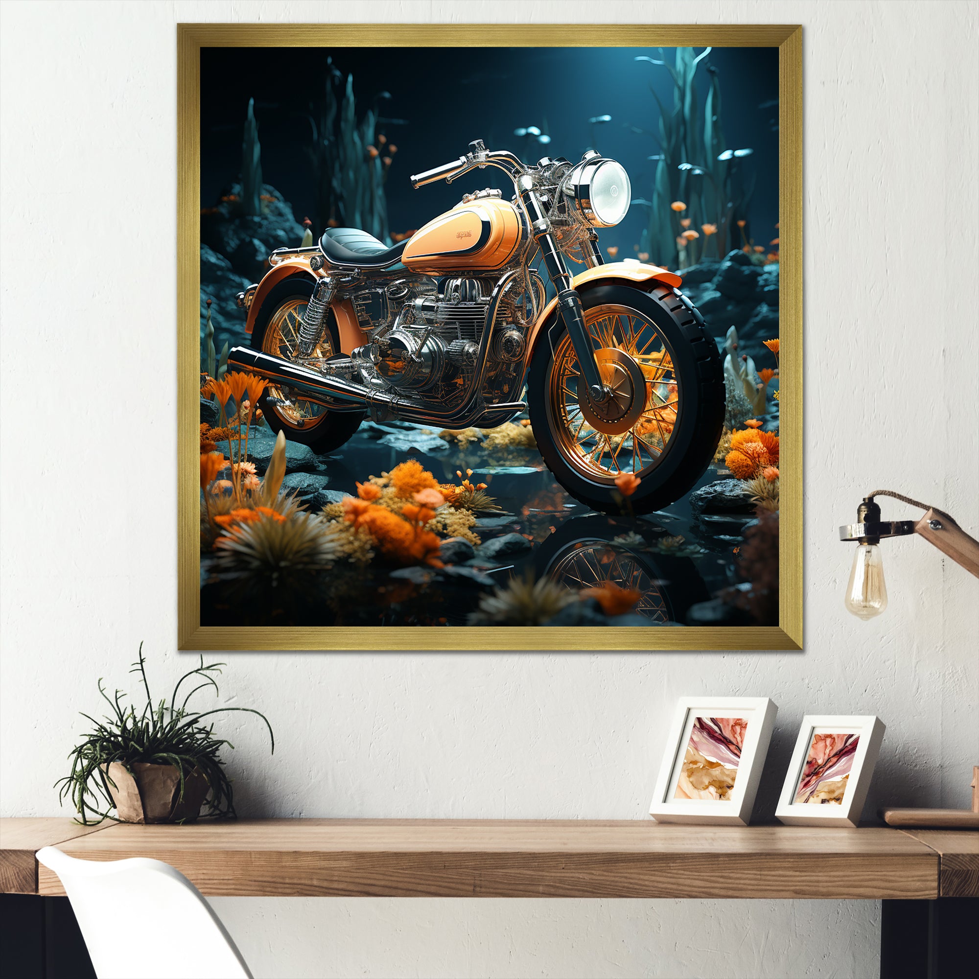 Rustic Motorcycle Bike Memory - Motorcycle Canvas Wall Art