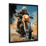 Orange And Blue Dirty Bike - Motorcycle Canvas Wall Art
