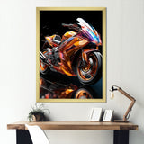A Speed Motorcycle Adventure - Motorcycle Canvas Wall Art