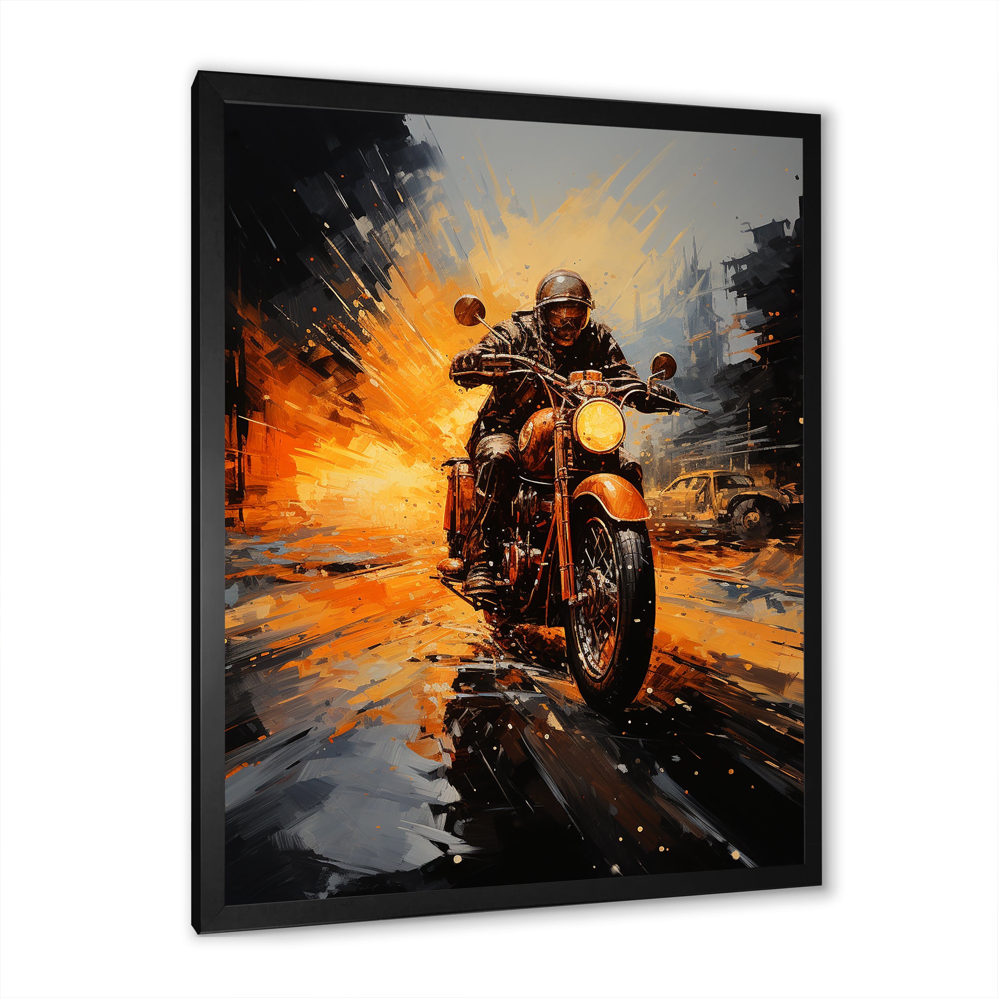 Yellow Dirt Bike Adventure - Motorcycle Canvas Wall Art