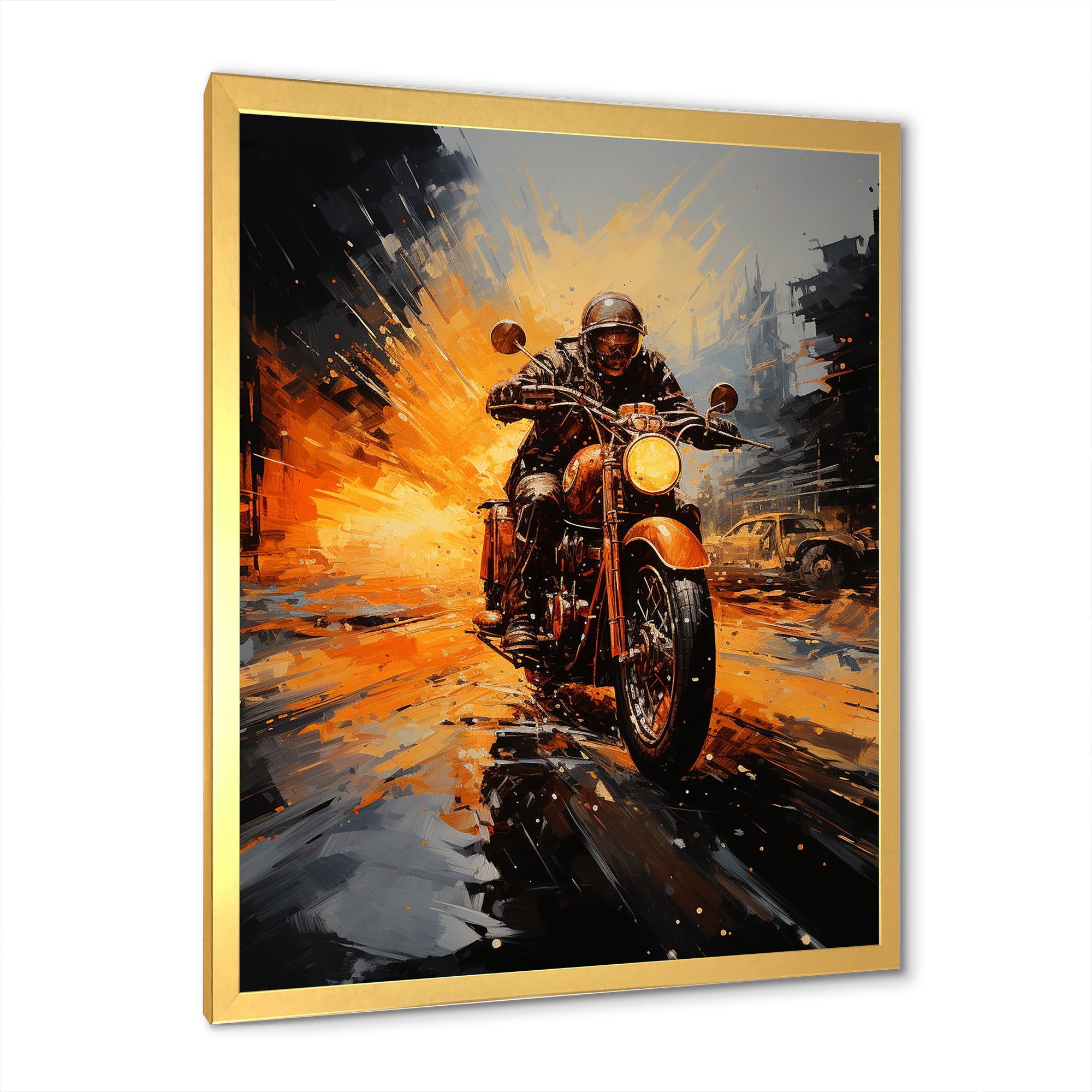 Yellow Dirt Bike Adventure - Motorcycle Canvas Wall Art