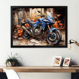 Blue Dirty Bike Urban Speed - Motorcycle Canvas Wall Art