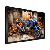 Blue Dirty Bike Urban Speed - Motorcycle Canvas Wall Art